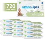 Waterwipes Plastic-Free Textured Clean, Toddler & Baby Wipes, 99.9% Water Based Wipes, Unscented & Hypoallergenic for Sensitive Skin, 60 Count (12 Packs), Packaging May Vary