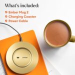 Ember Temperature Control Smart Mug 2, 10 Oz, App-Controlled Heated Coffee Mug with 80 Min Battery Life and Improved Design, Gold