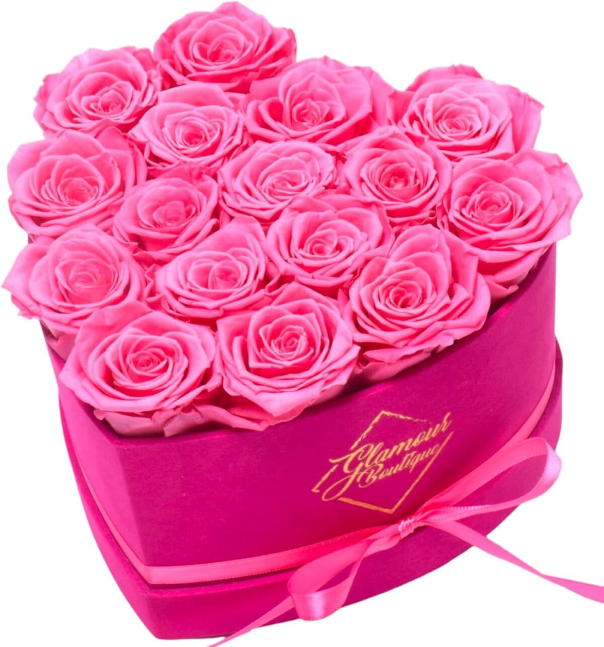 27-Piece Forever Flower Heart Shape Box - Preserved Roses, Immortal Roses for Her Eternal Rose Preserved Flowers for Delivery Prime Mothers Day & Valentines Day - Red