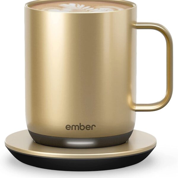 Ember Temperature Control Smart Mug 2, 10 Oz, App-Controlled Heated Coffee Mug with 80 Min Battery Life and Improved Design, Gold