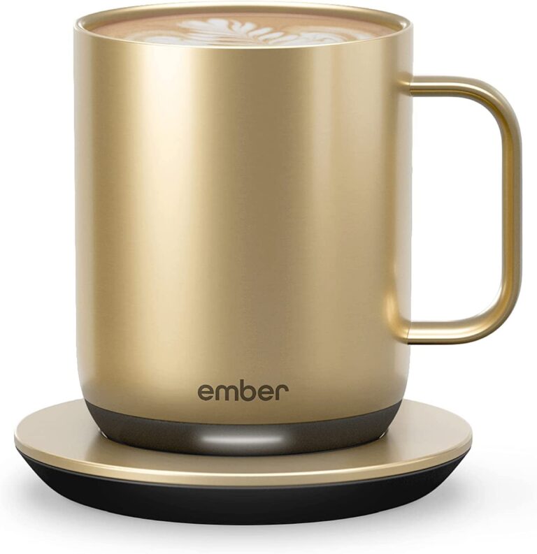 Ember Temperature Control Smart Mug 2, 10 Oz, App-Controlled Heated Coffee Mug with 80 Min Battery Life and Improved Design, Gold