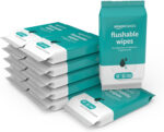 Amazon Basics Flushable Adult Toilet Wipes, Fragrance Free, 126 Count (3 Packs of 42) Packaging May Vary