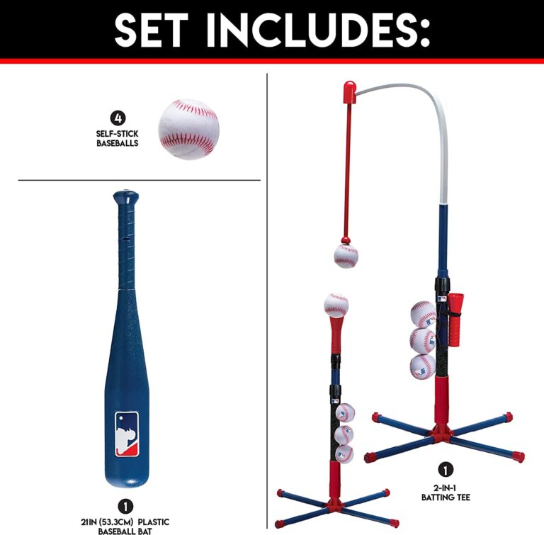 Franklin Sports Grow-With-Me Kids Baseball Batting Tee + Stand Set for Youth + Toddlers - Youth Baseball, Softball + Teeball Hitting Tee Set for Boys + Girls