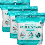 Scrubzz Disposable Rinse Free Bathing Wipes - 25 Pack - All-In-1 Single Use Shower Wipes, Simply Dampen, Lather, and Dry without Shampoo or Rinsing