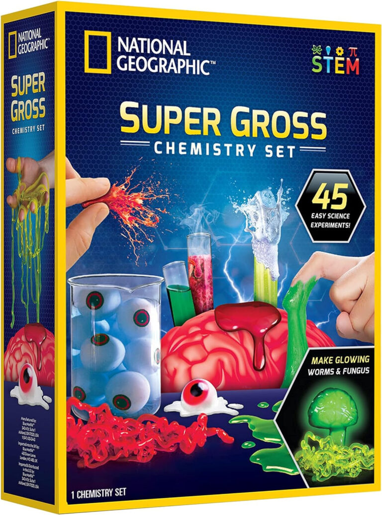 NATIONAL GEOGRAPHIC Gross Science Kit - 45 Gross Science Experiments- Dissect a Brain, Make Slime, Creepy STEM Project Gifts for Boys and Girls, Halloween Activities for Kids 8-12 (Amazon Exclusive)