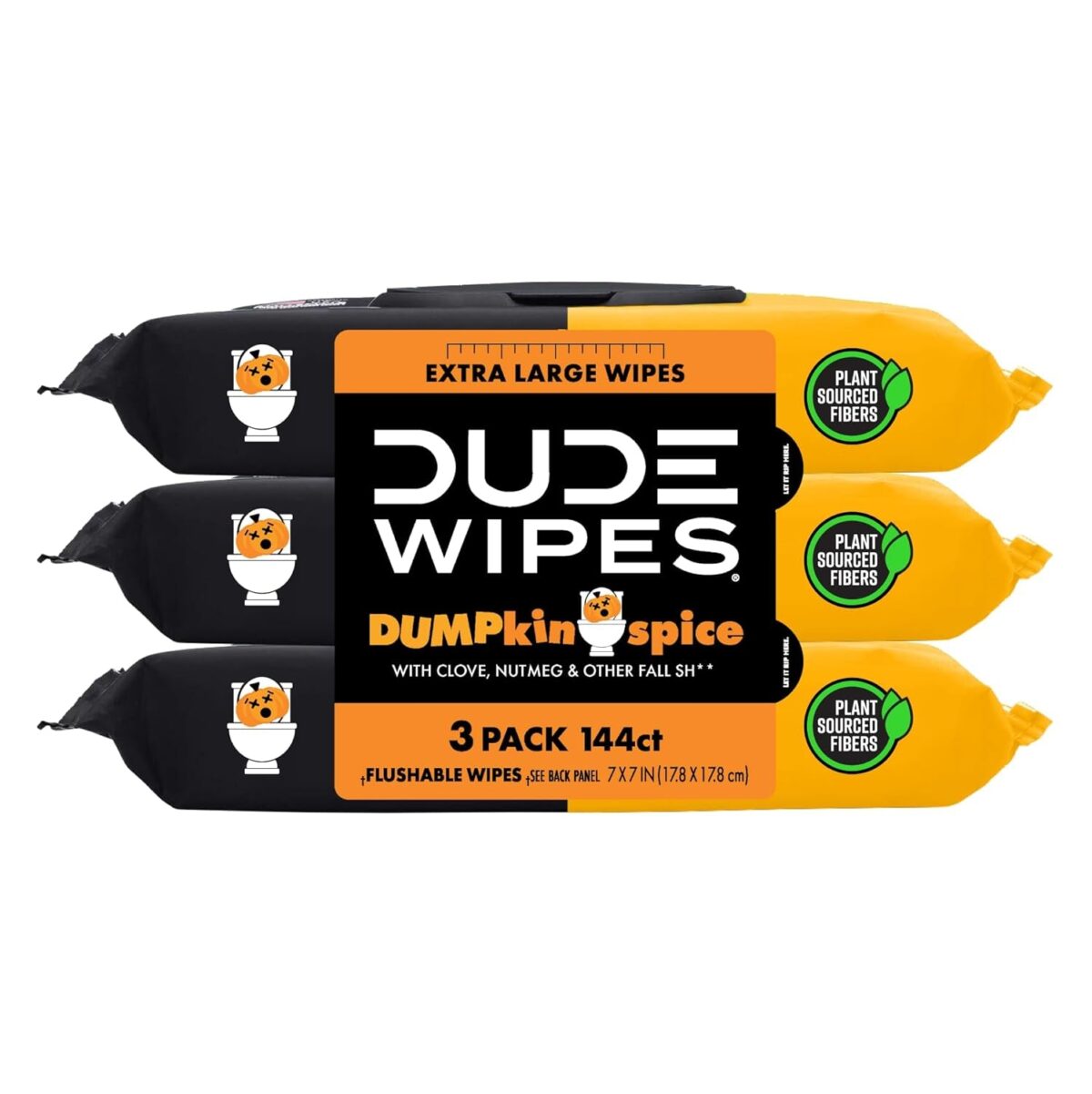 DUDE Wipes - Flushable Wipes for Adults - 6 Pack, 288 Wipes - Odor Destroyer XL Adult Wet Wipes - Deodorizing with Clean Scent - up to 24 Hours of Odor-Destroying Technology