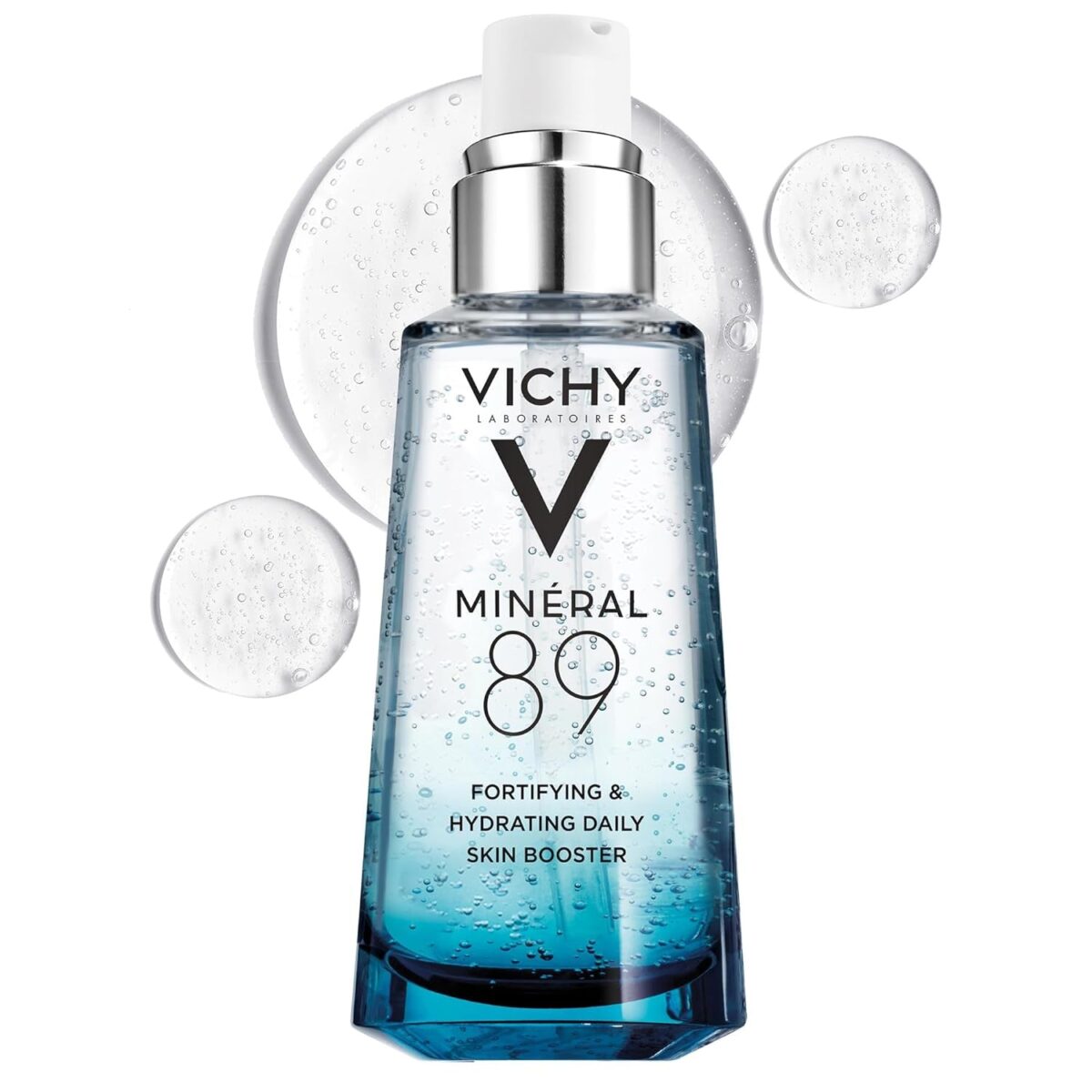 Vichy Mineral 89 Fortifying & Hydrating Daily Skin Booster | Pure Hyaluronic Acid Serum for Face | Plumps & Hydrates | Repairs Skin Barrier| Lightweight Moisturizing Gel | Fragrance Free & Oil-Free