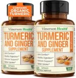 Turmeric Supplement and Ginger Root Joint Support Supplement - Turmeric Curcumin Supplement 95% Curcuminoids. Contains Organic Turmeric with Black Pepper (Bioperine) for Max Absorption. 60 Capsules