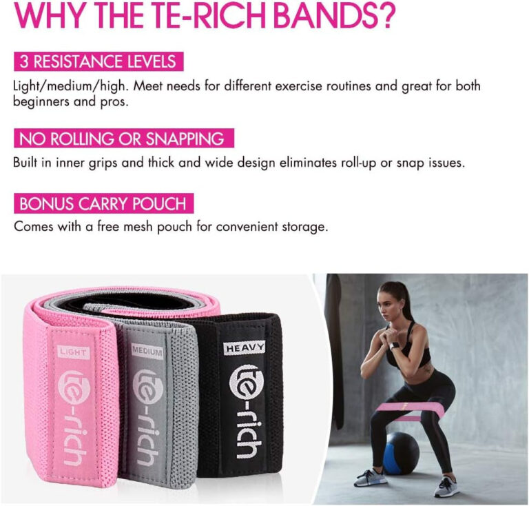 Resistance Bands, Fabric Workout Bands for Women & Men, Cloth Booty Resistance Loop Bands, Thick Squat Bands for Butt/Legs/Thigh/Hip/Glute Excersing