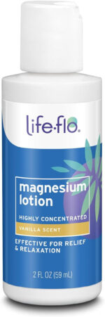 Life-Flo Magnesium Lotion, Vanilla Scent - Relief and Relaxation with Magnesium Chloride from the Zechstein Seabed - Dermatologist Tested, Hypoallergenic, 60-Day Guarantee, Not Tested on Animals, 8Oz