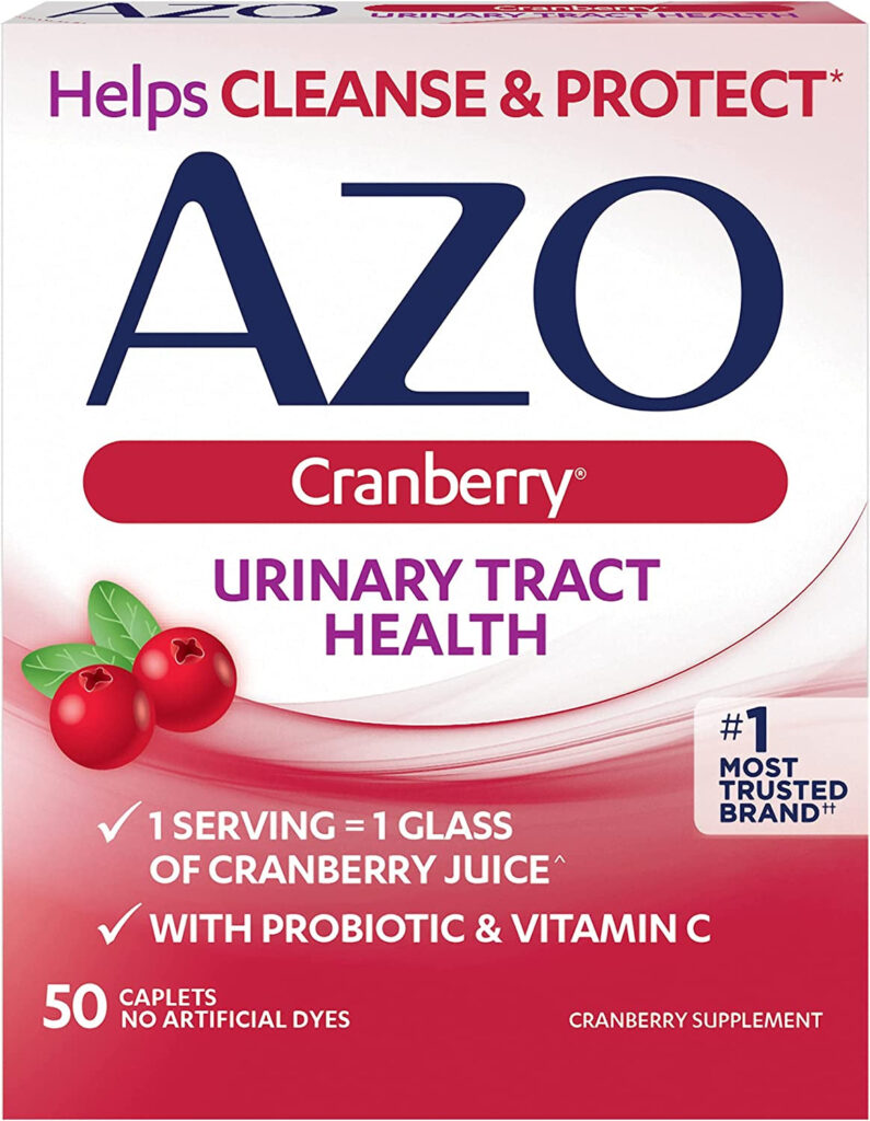 AZO Cranberry Urinary Tract Health Supplement, 1 Serving = 1 Glass of Cranberry Juice, Sugar Free Cranberry Pills, 50 Count