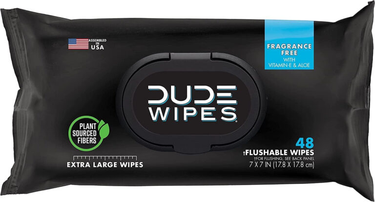 DUDE Wipes - Flushable Wipes - 2 Pack, 96 Wipes - Unscented (48Ct) & Mint Chill (48Ct) Extra-Large Adult Wet Wipes