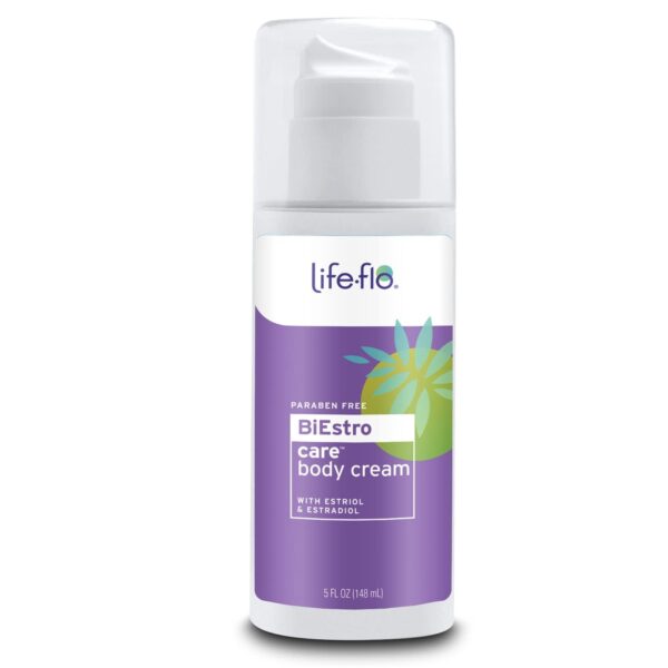 LIFE-FLO Biestro-Care, Estrogen Body Cream, with USP Estriol & Estradiol to Support a Woman’S Healthy Balance at Midlife, Pre-Measured Pump, Paraben Free, Not Tested on Animals, 5 Oz Value Size