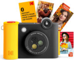 KODAK Smile+ 2-In-1 Digital Instant Print Camera & Wireless Bluetooth Photo Printer - 10MP, Special-Effect Rotating Lens, Zink 2X3” Sticky-Back Photos, Print via Fun App from Smart Devices - Pink