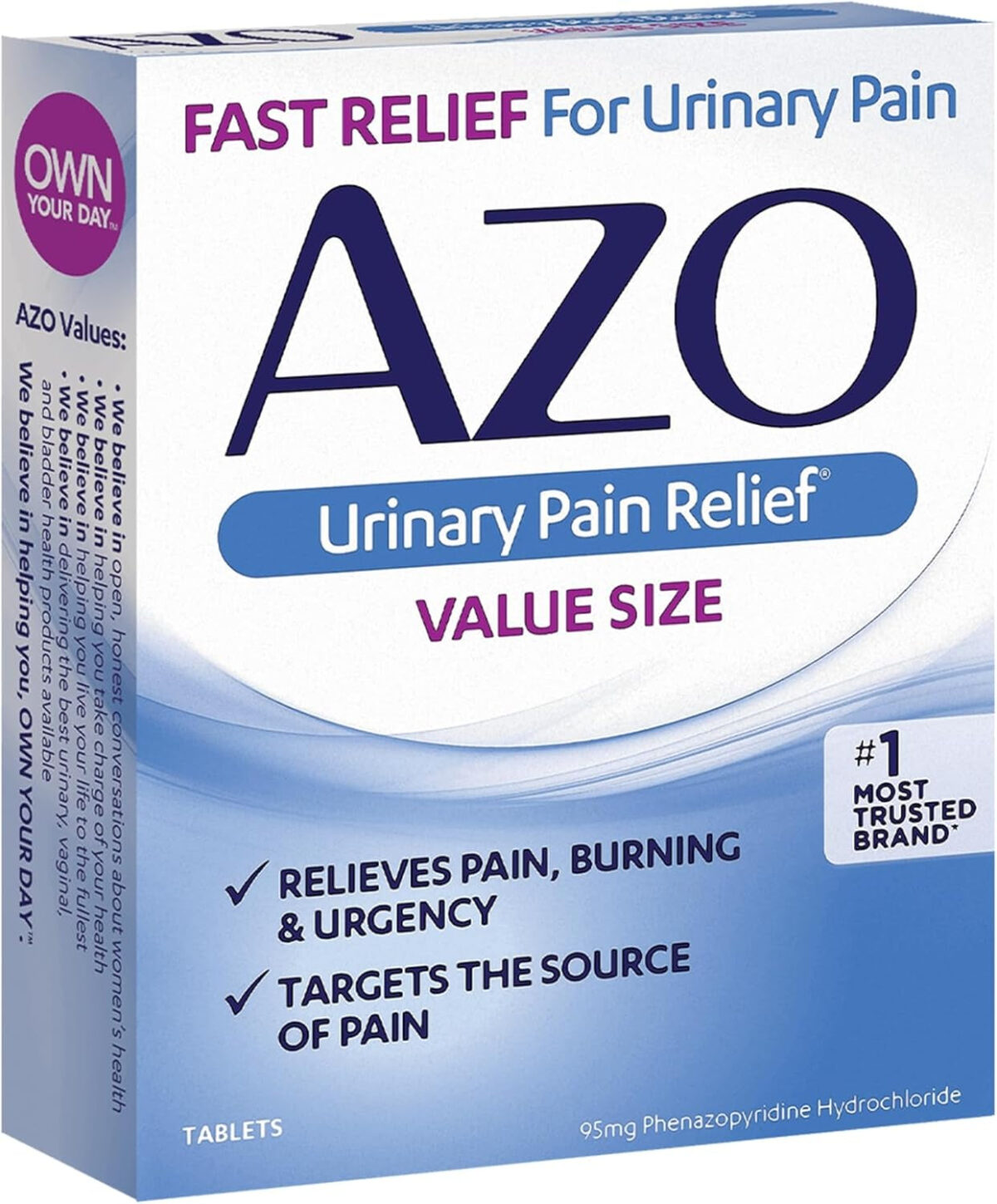 MCK18582700 - Mckesson Urinary Pain Relief AZO Standard 95 Mg Strength Tablet 30 per Bottle