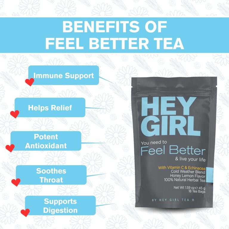 Get Well Soon Gifts for Women | Immunity Tea for Colds and Sore Throat with Elderberry, Echinacea | Care Package for Sick Friend to Feel Better | Recovery Immune Support, Herbal Throat Coat Tea Bags