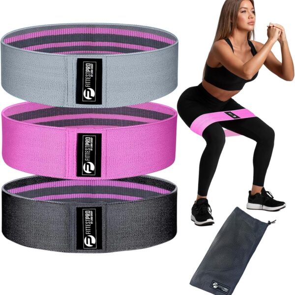 Fittest Pro by Limm Resistance Bands for Legs and Butt, Fabric Exercise Loop Bands Yoga, Pilates, Rehab, Fitness and Home Workout, Strength Bands for Booty