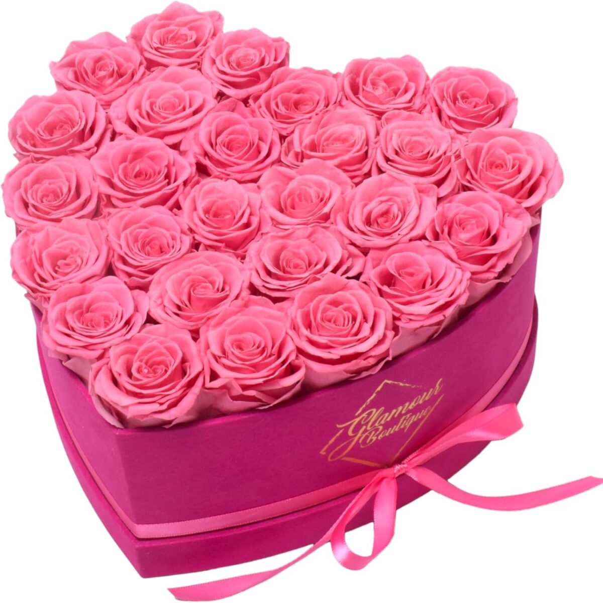 27-Piece Forever Flower Heart Shape Box - Preserved Roses, Immortal Roses for Her Eternal Rose Preserved Flowers for Delivery Prime Mothers Day & Valentines Day - Red