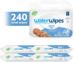 Waterwipes Biodegradable Original Baby Wipes, 99.9% Water Based Wipes, Unscented & Hypoallergenic for Sensitive Skin, 240 Count (4 Packs), Packaging May Vary