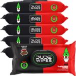 DUDE Wipes - Flushable Wipes for Adults - 6 Pack, 288 Wipes - Dingle Bells Extra Large Wet Wipes with Crisp Pine, Balsam, and Other Jolly Scents