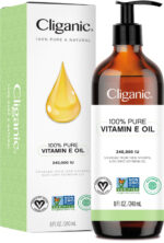 Cliganic 100% Pure Vitamin E Oil for Skin, Hair & Face - 120,000 IU, Non-Gmo Verified | Natural D-Alpha Tocopherol