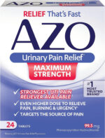 AZO Urinary Pain Relief Maximum Strength, FSA/HSA Eligible, Fast Relief of UTI Pain, Burning & Urgency, Targets Source of Pain, #1 Most Trusted Brand, 24 Tablets