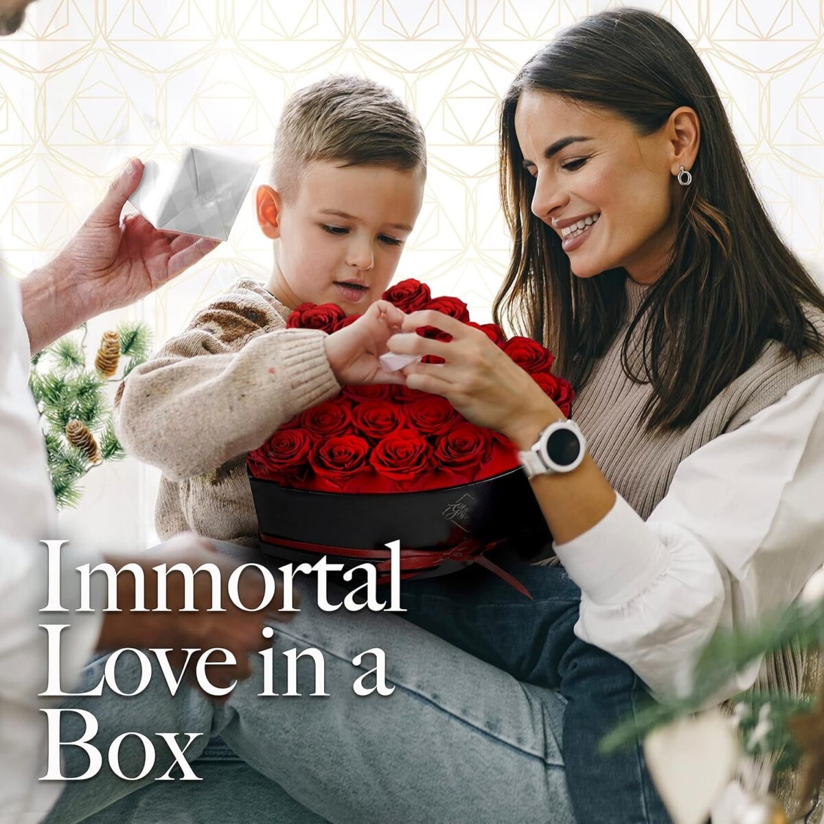 27-Piece Forever Flower Heart Shape Box - Preserved Roses, Immortal Roses for Her Eternal Rose Preserved Flowers for Delivery Prime Mothers Day & Valentines Day - Red