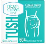 Nice 'N Clean Adult Flushable Wipes (8 X 42 Count) | Personal Cleansing Wipes Made from Plant-Based Fibers | Infused with Aloe & Vitamin E