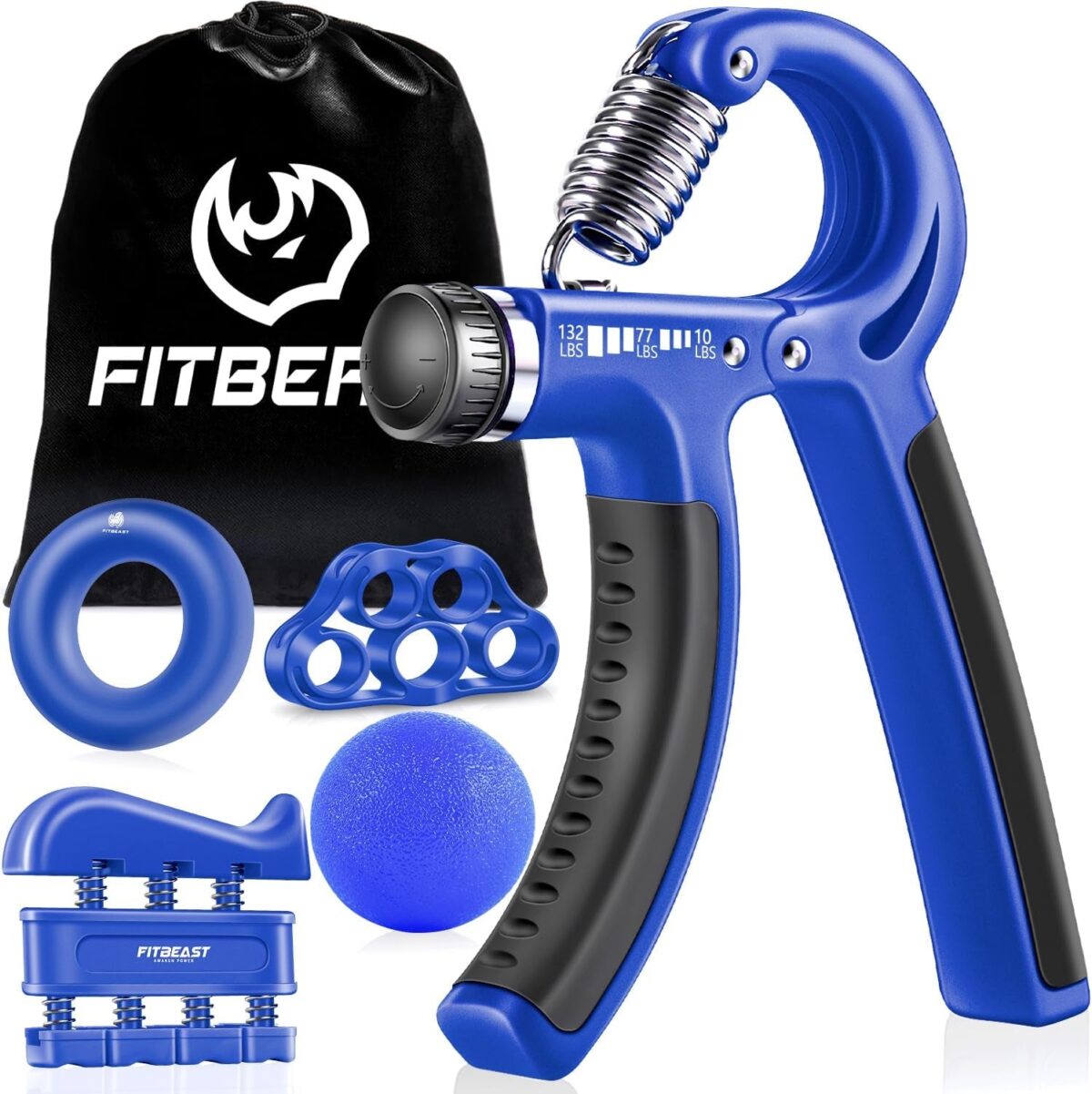 Fitbeast Grip Strengthener Forearm Strengthener Hand Grips Strengthener Kit - 5 Pack Adjustable Resistance