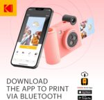 KODAK Smile+ 2-In-1 Digital Instant Print Camera & Wireless Bluetooth Photo Printer - 10MP, Special-Effect Rotating Lens, Zink 2X3” Sticky-Back Photos, Print via Fun App from Smart Devices - Pink