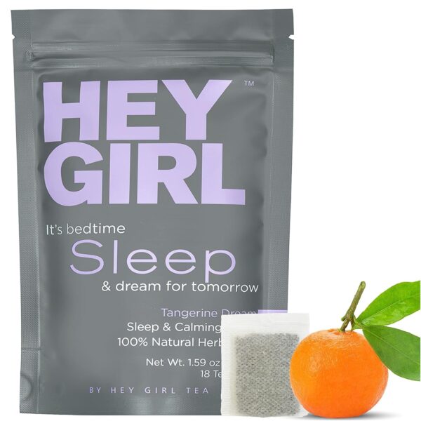 Hey Girl Tea Bundle - Herbal Sleep Tea W/Chamomile, Valerian Root & Lemon Balm in Tea Bags plus Cleanse Tea - Mint Chocolate Flavored Cleanse for Women - Reduces Bloating