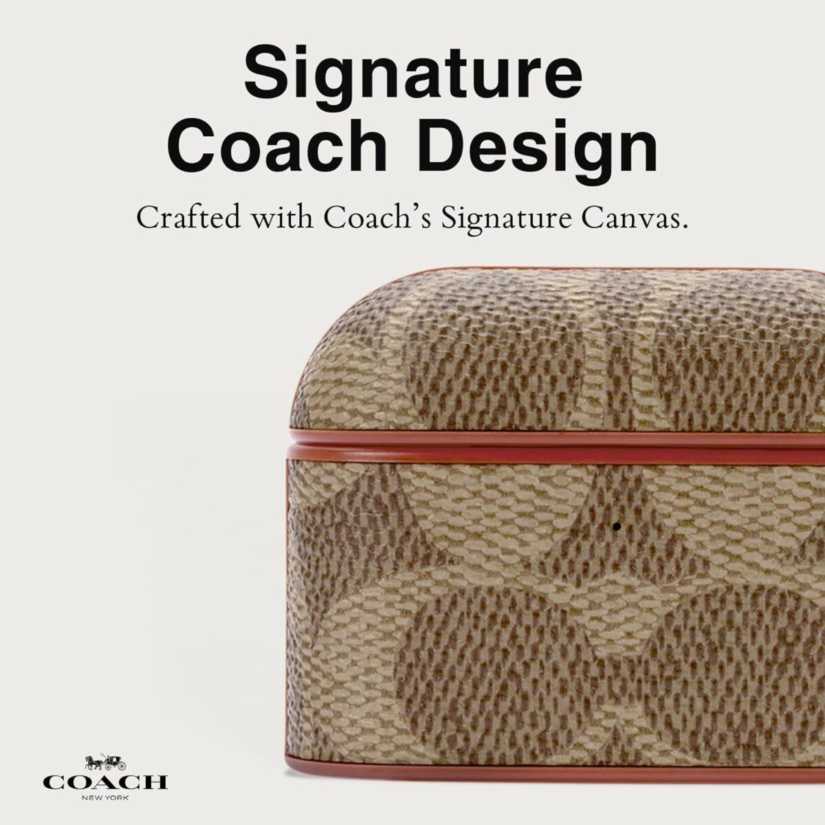 Coach Signature Airpods Pro Case - Compatible with Airpods Pro 2Nd / 1St Generation - Signature Tan