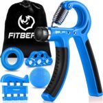 Fitbeast Grip Strengthener Forearm Strengthener Hand Grips Strengthener Kit - 5 Pack Adjustable Resistance