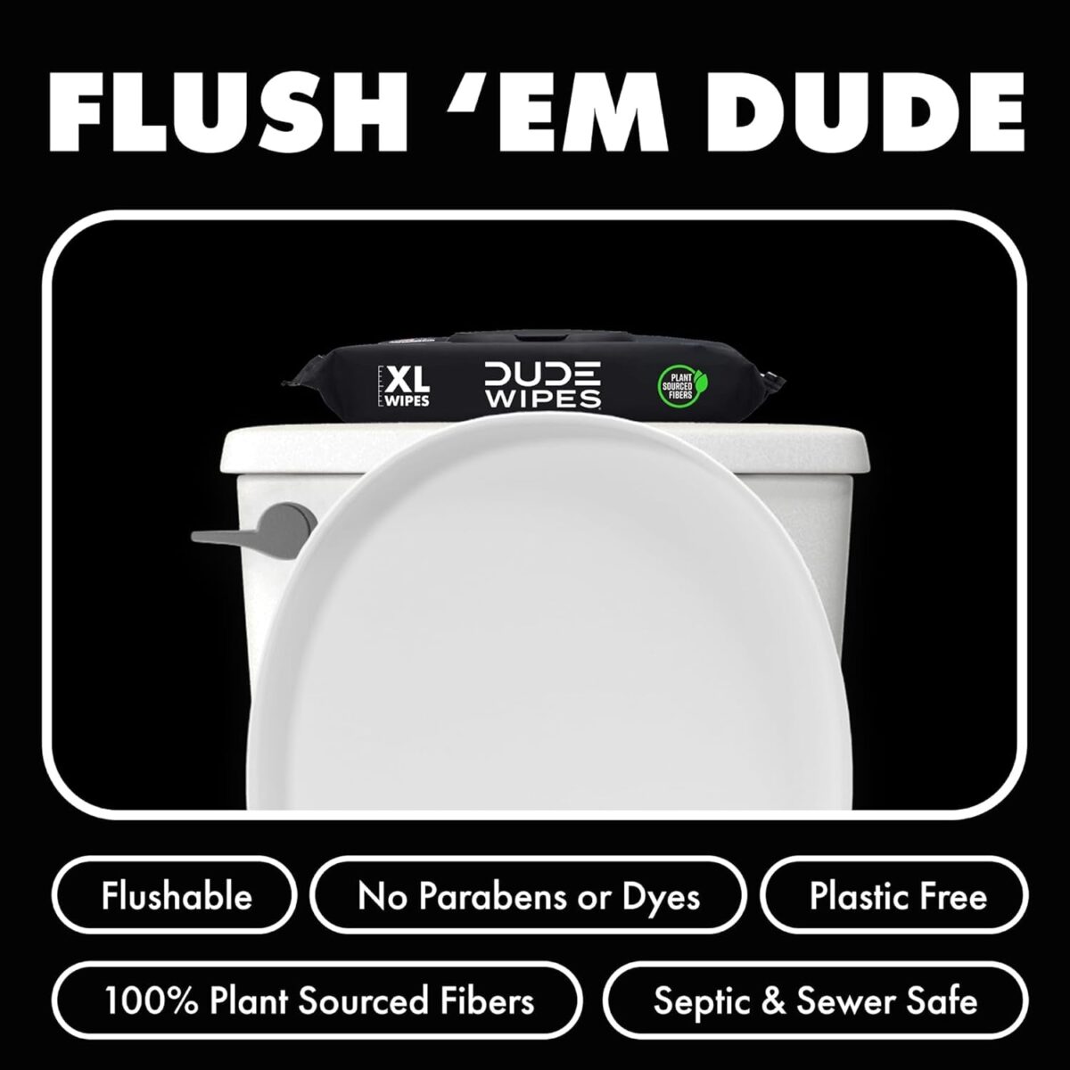 DUDE Wipes - Flushable Wipes for Adults - 6 Pack, 288 Wipes - Odor Destroyer XL Adult Wet Wipes - Deodorizing with Clean Scent - up to 24 Hours of Odor-Destroying Technology