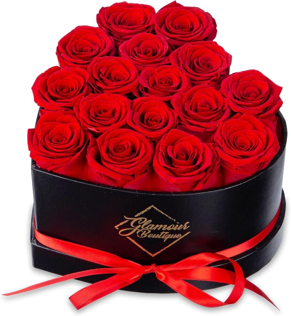 27-Piece Forever Flower Heart Shape Box - Preserved Roses, Immortal Roses for Her Eternal Rose Preserved Flowers for Delivery Prime Mothers Day & Valentines Day - Red