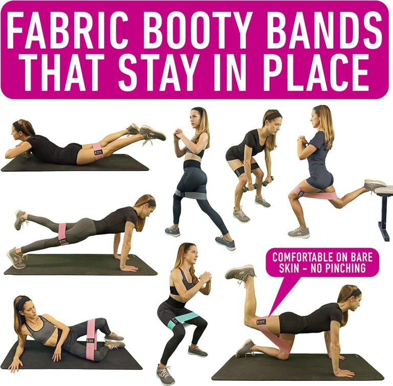 Resistance Bands for Working Out with Workout Bands Guide. 4 Booty Bands for Women Men Fabric Elastic Bands for Exercise Bands Resistance Bands for Legs Bands for Working Out Hip Thigh Glute Bands Set