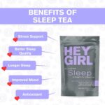 Hey Girl Sleep Tea - Natural Herbal Bedtime Tea Bags with Chamomile, Passion Flower, Valerian Root, Lemon Balm - Calming, Relaxing Adults Sleepy Night Time Tea - Relaxation Gifts for Women 2-Packs