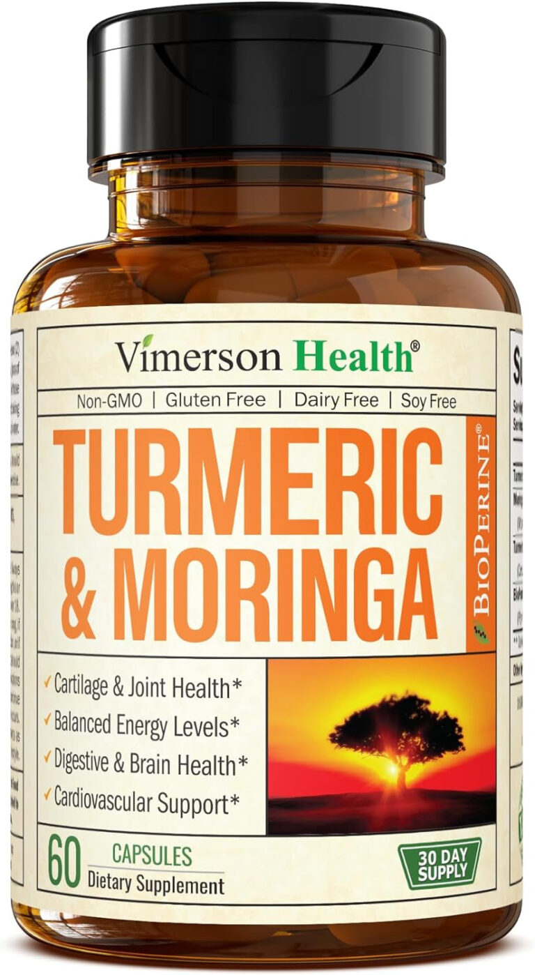 Turmeric Curcumin & Moringa Leaves Extract with Black Pepper. Joint Support Supplement with Tumeric (95% Curcuminoids), Bioperine & Moringa Oleifera Leaf for Joints, Digestion & Energy. 60 Capsules