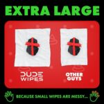 DUDE Wipes - Flushable Wipes for Adults - 6 Pack, 288 Wipes - Dingle Bells Extra Large Wet Wipes with Crisp Pine, Balsam, and Other Jolly Scents