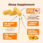 Turmeric, Melatonin & Valerian Root Sleep Aid Supplement. Natural Sleep Aid for Adults with L-Theanine, Ginger & Black Pepper Extract. Melatonin 3Mg, Valerian Root Capsules. Relaxation & Sleep Support