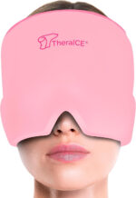 Theraice Headache Relief Cap, Migraine Ice Pack Mask Products, Women Cooling Gel Hat, Face Cold Compress Head Wrap for Her Stress. Great Birthday Gift for Mom, Sister, Grandma, Girlfriend, & Teacher