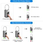 Fingerprint Lock with Key Backup, Smart Keyless Waterproof Fingerprint Padlock Ideal for Gym, Door, Suitcase, Luggage Backpack, Bike, Office