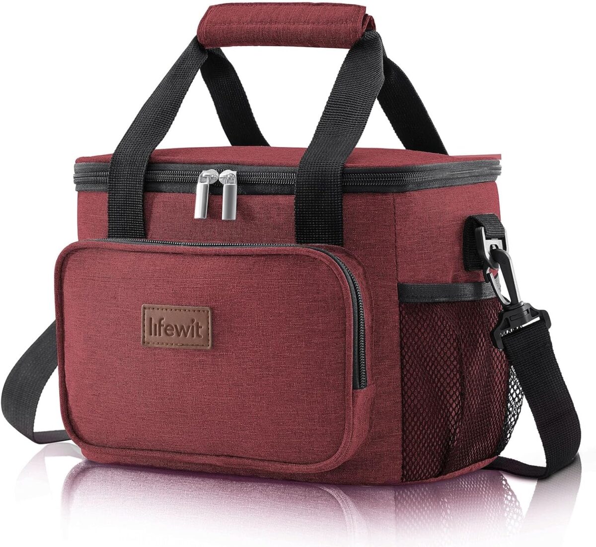 Lifewit Large Lunch Bag Insulated Lunch Box Soft Cooler Cooling Tote for Adult Men Women, Black 12-Can (8.5L), 10"× 6.7" × 8"