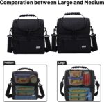 MIER Adult Lunch Box Insulated Lunch Bag Large Cooler Tote Bag for Men, Women, Double Deck Cooler(Black Large)