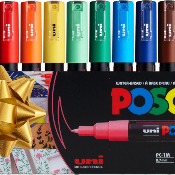 12 Posca Paint Markers, 1M Markers with Extra Fine Tips, Posca Marker Set of Acrylic Paint Pens | for Art Supplies, Fabric Paint, Markers for Art