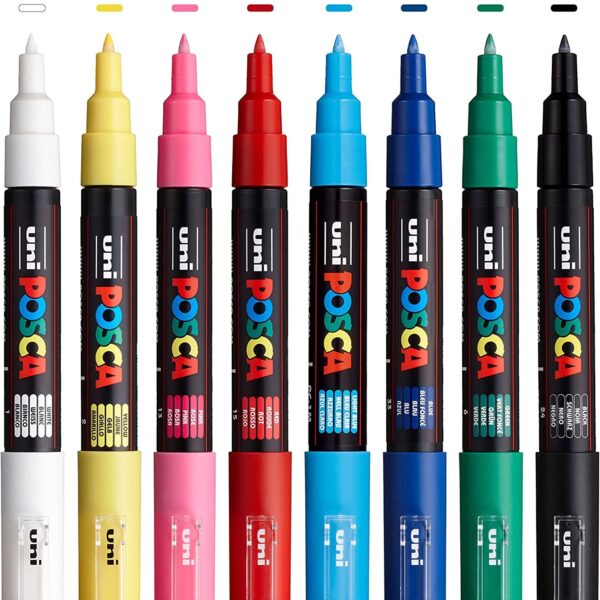 8 Posca Markers 1M, Posca Pens for Art Supplies, School Supplies, Rock Art, Fabric Paint, Fabric Markers, Paint Pen, Art Markers, Posca Paint Markers