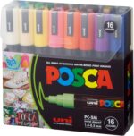 Posca Paint Marker Pen - PC-5M Extra Fine 1.8-2.5 Mm, 16 Colors