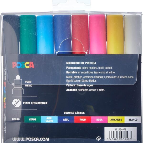 Posca UNI Set PC 5M Basic – Pack of 8 Markers