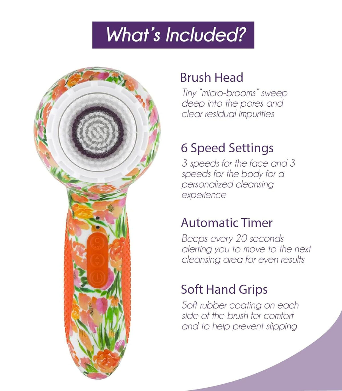 Michael Todd Beauty - Soniclear Elite - Facial Cleansing Brush System - 6-Speeds - Face Cleansing Brush & Exfoliating Body Scrubber