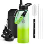 One Gallon Water Bottle Insulated, Triple Walled Vacuum Stainless Steel (Cold for 48 Hrs), Leak Proof & Non-Bpa, Large Water Flask Jug with Paracord Handle & Straw Spout Lids